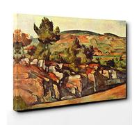 Paul Cezanne Mountains in Provence Canvas Print | Gallery Wrapped 30mm Frame Wall Art | 30x20 inches | Ready to Hang | Modern Landscape Picture | Living Room Bedroom Lounge Office