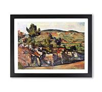Paul Cezanne Mountains in Provence Classic Painting Framed Print | A4 Black Framed Wall Art | Ready to Hang | Classic Landscape Picture | Living Room Bedroom Lounge Office