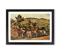 Paul Cezanne Mountains in Provence Framed Print | A2 Black Framed Wall Art | Ready to Hang | Modern Landscape Picture | Living Room Bedroom Lounge Office