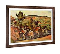 Paul Cezanne Mountains in Provence Framed Wall Art Print A2 Walnut