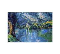 Paul Cezanne Painter Works《The Lake at Annecy》Printed Posters Artworks Canvas Room Aesthetic Wall Art Prints Home Modern Decor Gifts 16x24inch(40x60cm)