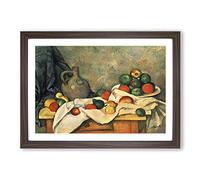 Paul Cezanne Still Life (2) Framed Print | A2 Walnut Framed Wall Art | Ready to Hang | Modern Historical Picture | Living Room Bedroom Lounge Office