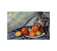 Paul Cézanne Still Life Art Fruit And A Jug on A Table - Post Impressionism Wall Art Poster for Bedroom Picture Print Wall Art Painting Canvas Artworks Gift Idea Room Aesthetic Unframe 12x18inch(30x45