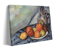 Paul Cézanne Still Life Art Fruit And A Jug on A Table - Post Impressionism Wall Art Poster for Bedroom Art Canvas Painting Decor Wall Print Photo Home Modern Decoratives Frame 12x18inch(30x45cm)