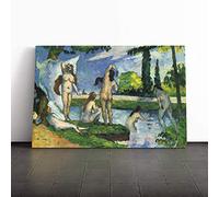 Paul Cezanne The Bathers (1) Canvas Print | Gallery Wrapped 30mm Frame Wall Art | 30x20 inches | Ready to Hang | Modern Picture | Living Room Bedroom Lounge Office