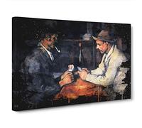Paul Cezanne The Card Players (1) Canvas Print | Gallery Wrapped 30mm Frame Wall Art | 30x20 inches | Ready to Hang | Modern Picture | Living Room Bedroom Lounge Office