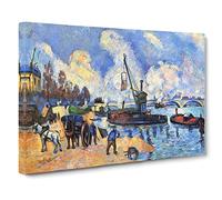 Paul Cezanne The Seine at Bercy Canvas Print | Gallery Wrapped 30mm Frame Wall Art | 24x16 inches | Ready to Hang | Modern Picture | Living Room Bedroom Lounge Office