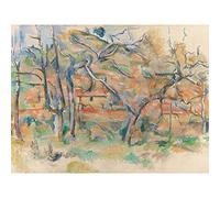 Paul Cezanne Traer Og Hus Provence Large Wall Art Print Canvas Premium Poster Mural