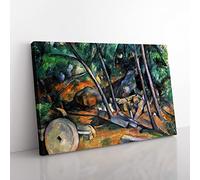 Paul Cezanne Woods with Millstone Classic Painting Canvas Wall Art Print Ready to Hang, Framed Picture for Living Room Bedroom Home Office Décor, 60x40 cm (24x16 Inch)