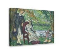 Paul-Cezannes The Conversation Canvas Poster Bedroom Decor Landscape Office Room Decor Gift Frame-style 16x24inch(40x60cm)