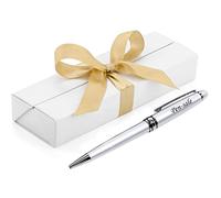 Paul Clover Personalised Engraved Ballpoint Pen In A Gift Box - Personalised Gifts For Anniversary Or Any Gift Idea, Gifts For Men, Gifts For Woman - Enter Your Custom Text (Pearl)