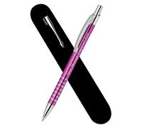 Paul Clover Personalised Engraved Ballpoint Pen, Personalised Gifts For Men and Women - Enter Your Custom Engraving (Pink)