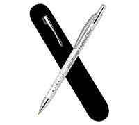 Paul Clover Personalised Engraved Ballpoint Pen, Personalised Gifts For Men and Women - Enter Your Custom Engraving (White)