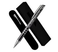 Paul Clover Personalised Engraved Blue Ink Ballpoint Pen with Medium Point - Refillable - Lacquered Aluminium Finish - Velvet Pouch, Gift Box & Black Refill - Great Gift for Men, Women - Graphite