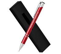 Paul Clover Personalised Engraved Elegant Metal Pencil Gift Boxed, Personalised Gifts For Anniversary Or Any Gift Idea - Enter Your Custom Text (Red)