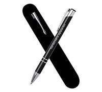 Paul Clover Personalised Engraved Metal Ballpoint Pen Comes In Velvet Pouch Blue Plus Black Ink Refill - Enter Your Custom Text (Black)