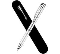 Paul Clover Personalised Engraved Metal Ballpoint Pen Comes In Velvet Pouch Blue Plus Black Ink Refill - Enter Your Custom Text (Silver)