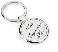 Paul Clover Personalised Engraved Round Chrome Keyring/Keychain in Gift Box - Enter Your Custom Text