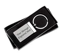 Paul Clover Personalised Engraved Wave Design Metal Keyring/Keychain In Gift Box - Enter Your Custom Text