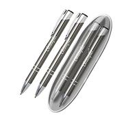 Paul Clover Personalised Laser Engraved Custom Metal Premium Pen & Pencil Set In A Gift Box, Unique Present, Gifts for Christmas, Gifts For Men and Women - Enter Your Custom Engraving (Gun Metal)