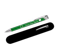 Paul Clover Personalised Pens For Women and Men Blue Ink Ballpoint Engraved Pen - Black Refill Included - Lacquered Aluminium Finish - Optional Velvet Pouch & Gift Box