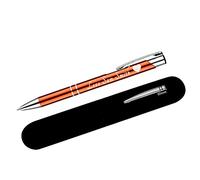 Paul Clover Personalised Pens For Women and Men Blue Ink Ballpoint Engraved Pen - Black Refill Included - Lacquered Aluminium Finish - Optional Velvet Pouch & Gift Box