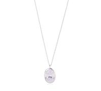 Paul Costelloe for Diamonique Oval Cut Pave Pendant and Chain GOLD TONE