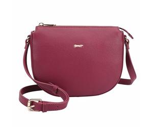 Paul Costelloe Genuine Leather Crossbody Bag with Adjustable Strap and Secure Zipper Closure | Hazara (Red plum)