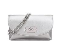 Paul Costelloe Genuine Leather Metallic Foil Womens Crossbody Bag with Removable Chain Sling and Ample Storage | Zayda (Silver)