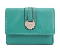 Paul Costelloe Genuine Leather Women's Purse Featuring a Flap Closure and a Gold-Finish Embossed Logo Hardware disc, RFID-Blocking with a Zip Coin Pocket | Lawa (Ultramarine Green)