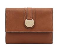 Paul Costelloe Genuine Leather Women's Purse Featuring a Flap Closure and a Gold-Finish Embossed Logo Hardware disc, RFID-Blocking with a Zip Coin Pocket | Lawa (Caramel Cafe)