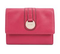 Paul Costelloe Genuine Leather Women's Purse Featuring a Flap Closure and a Gold-Finish Embossed Logo Hardware disc, RFID-Blocking with a Zip Coin Pocket | Lawa (CERISÉ)