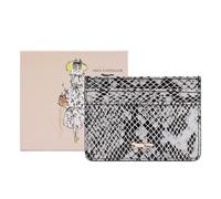 Paul Costelloe Women's Belen Leather Card Holder in Grey Paul Costelloe Grey One Size
