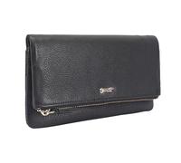 Paul Costelloe Women's Leather Wallet - Genuine Leather Purse, Multiple Colour Options, Designer Bifold Clutch with Multiple Card Slots & Zip Coin Pockets, KISO (Jet Black)