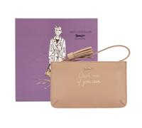 Paul Costelloe Women's Tassle Leather Pouch in Beige Paul Costelloe Beige One Size