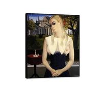 Paul Delvaux Wall Art Little Marie Print on canvas Surrealism Canvas Art Famous Painting Reproduction Poster Bedroom Living Room Decor Home35x30cm(14x12in) Black Framed