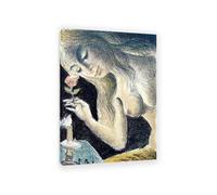 Paul Delvaux Wall Art The Siren Print on canvas Surrealism Canvas Art Famous Painting Reproduction Poster Bedroom Living Room Decor Home42x30cm(17x12in) Framed