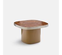 Paul Elm Burl Veneer Top Coffee Table, Diameter 65cm bronze