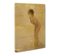 Paul Emile Chabas September Morn Classic Painting Canvas Wall Art Print Ready to Hang, Framed Picture for Living Room Bedroom Home Office Décor, 24x16 Inch (60x40 cm)