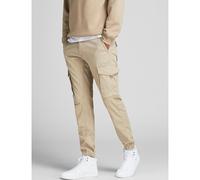 Paul Flake Slim Cargo Trousers in Organic Stretch Cotton beige