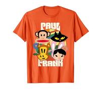 Paul Frank Julius Mika Cat Clancy & Bunny Girl T-Shirt, Men, Orange, 3X-Large