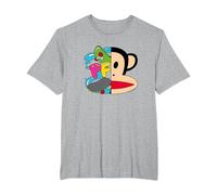 Paul Frank Julius Skateboard Face Logo T-Shirt, Men's Big and Tall, Heather Grey, 2X Tall