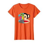 Paul Frank Julius Skateboard Face Logo T-Shirt, Women, Orange, X-Small