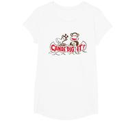 Paul Frank Julius The Monkey & Clancy Canoe Dig It T-Shirt, Girls, White, Large