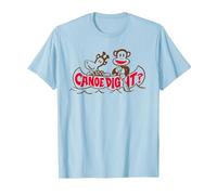 Paul Frank Julius The Monkey & Clancy Canoe Dig It T-Shirt, Men, Baby Blue, X-Large