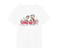 Paul Frank Julius The Monkey & Clancy Canoe Dig It T-Shirt, Women's Plus, White, 5X