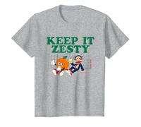 Paul Frank Keep It Zesty Orange Lemon Julius Monkey T-Shirt, Youth, Heather Grey, Small