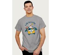 Paul Frank Men's Julius & Co Life Is A Trip Camper T-Shirt in Mid Grey | Size: Medium Paul Frank Mid Grey M