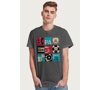 Paul Frank Men's Julius Skull & Crossbones Music Pop Art T-Shirt in Charcoal | Size: Medium Paul Frank Charcoal M