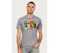 Paul Frank Men's Julius & The Gang Colour Blocks T-Shirt in Mid Grey | Size: 2XL Paul Frank Mid Grey 2XL